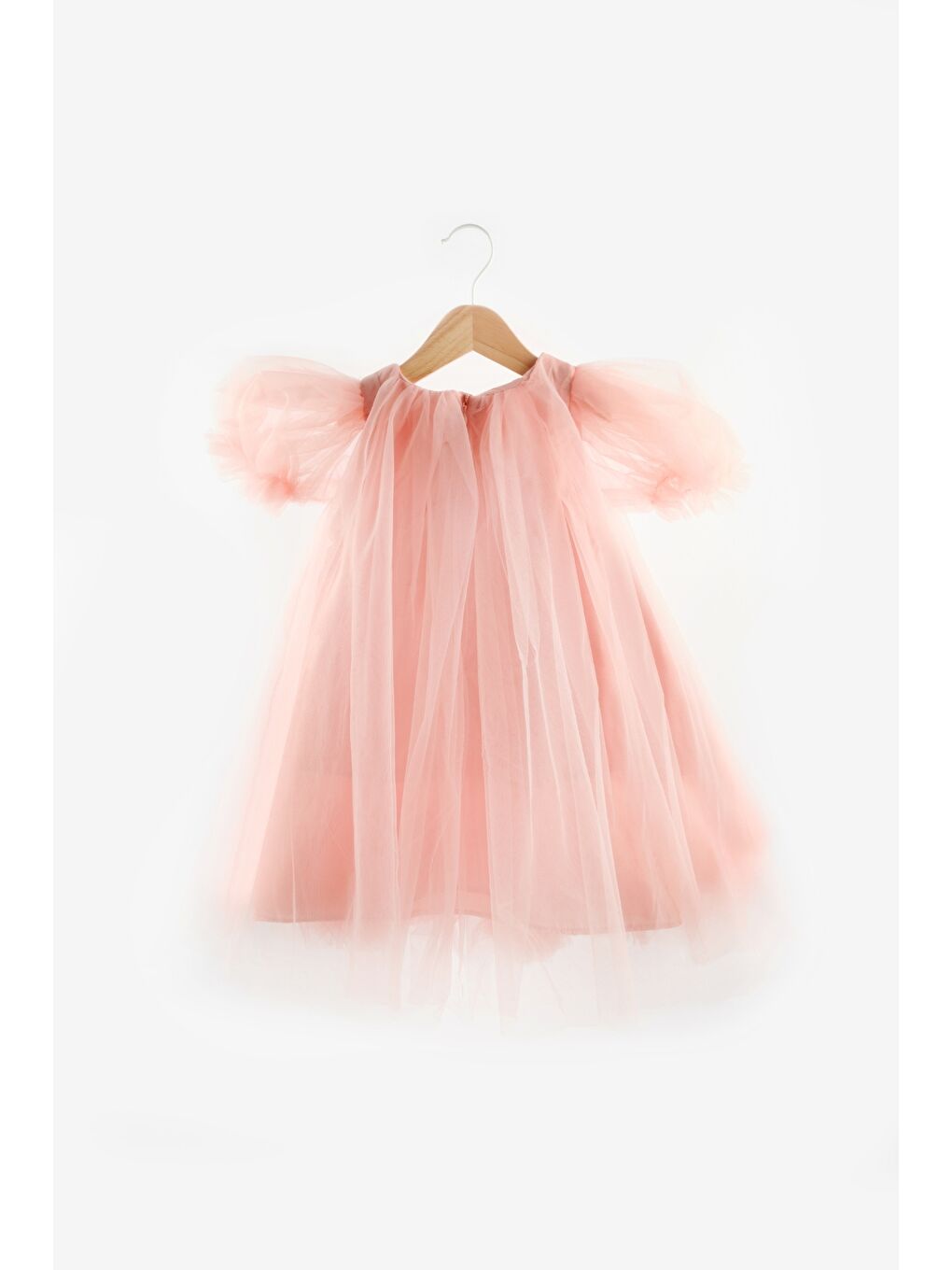 Pembe Kısa Kollu Eteği Ponponlu Kız Çocuk Elbise - Lavonne-5