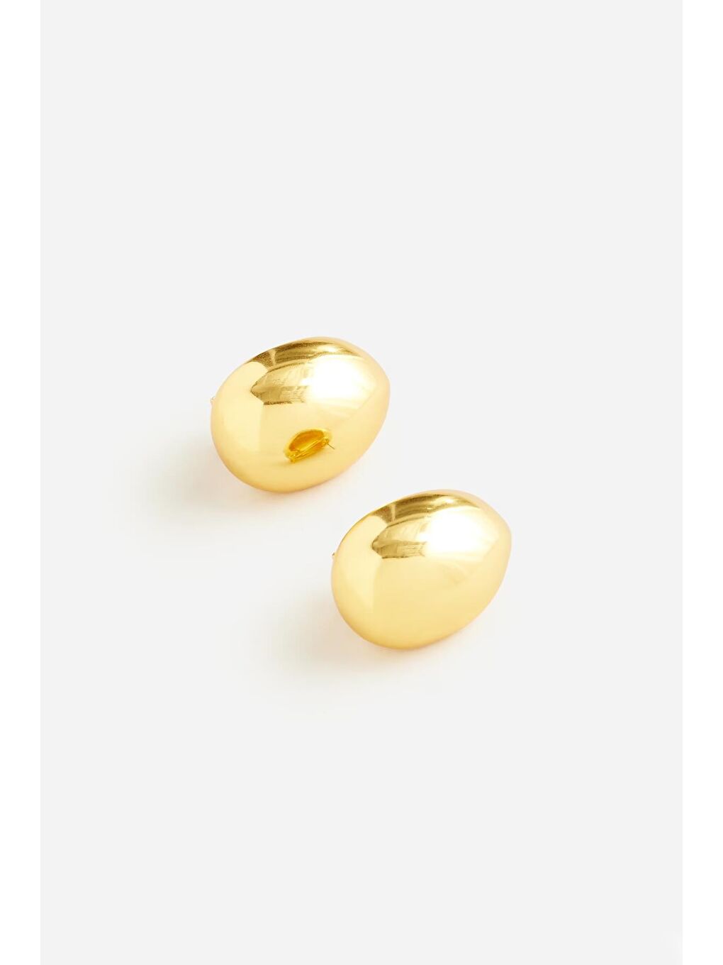 Sarı Altın Kaplama Minimalist Kubbe Küpe-3