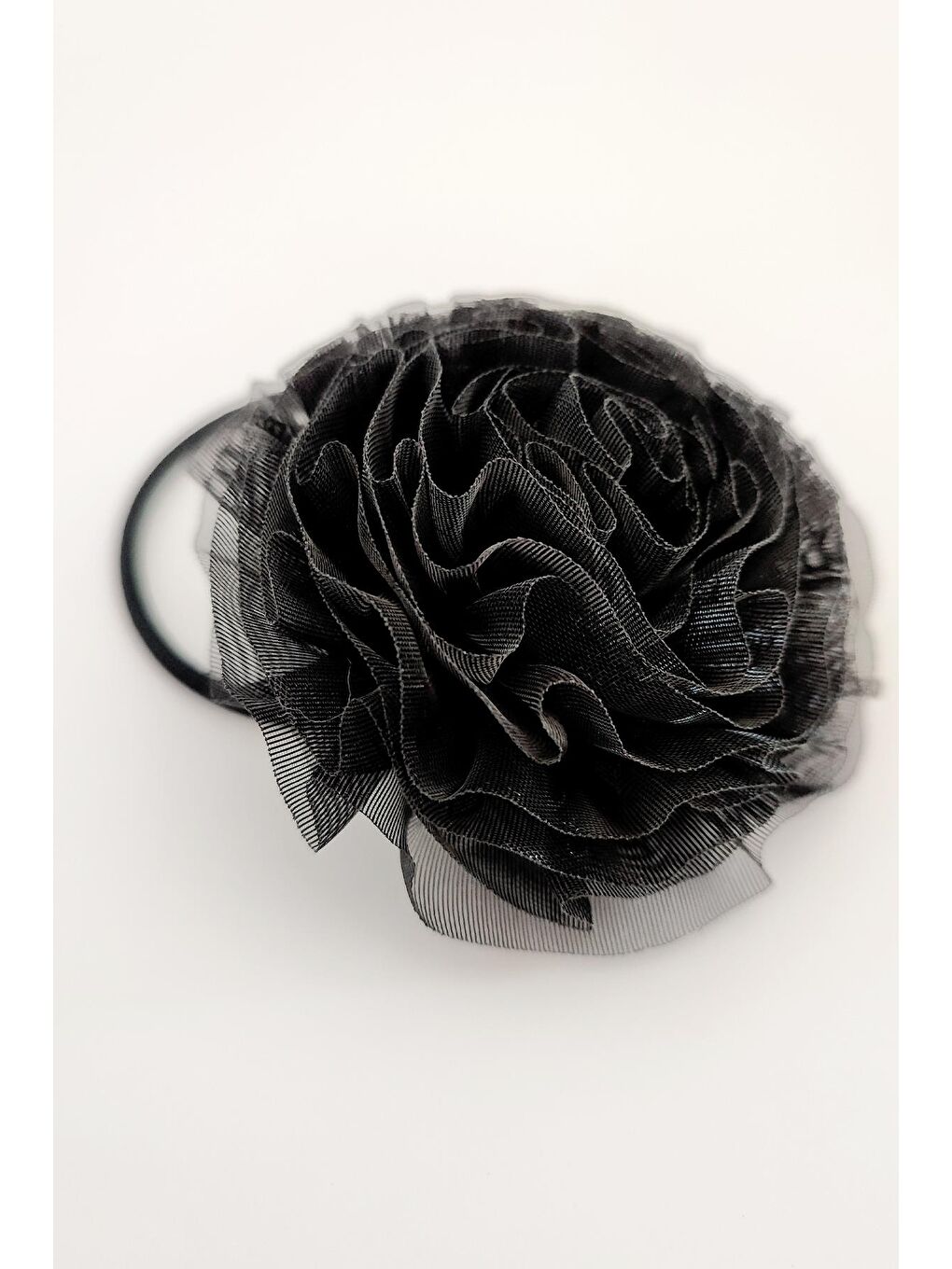 Siyah Çiçek Detaylı Lastik Toka Seti 2'li Paket-3