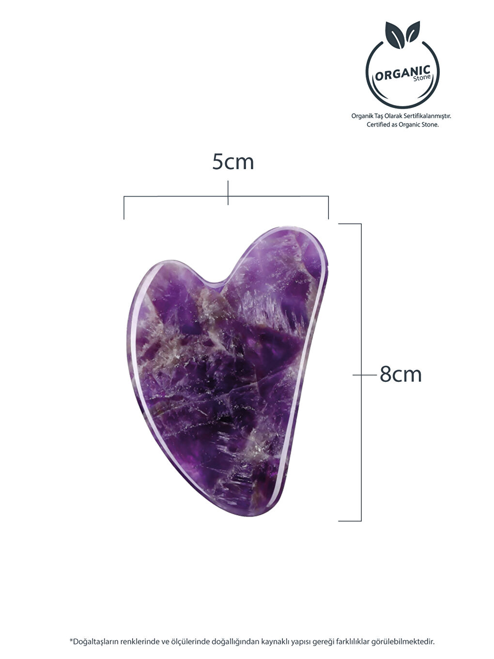 Ametist Taşı Kalp Gua Sha Yüz Masaj Aleti Değerli Doğal Taş Sertifikalı-4