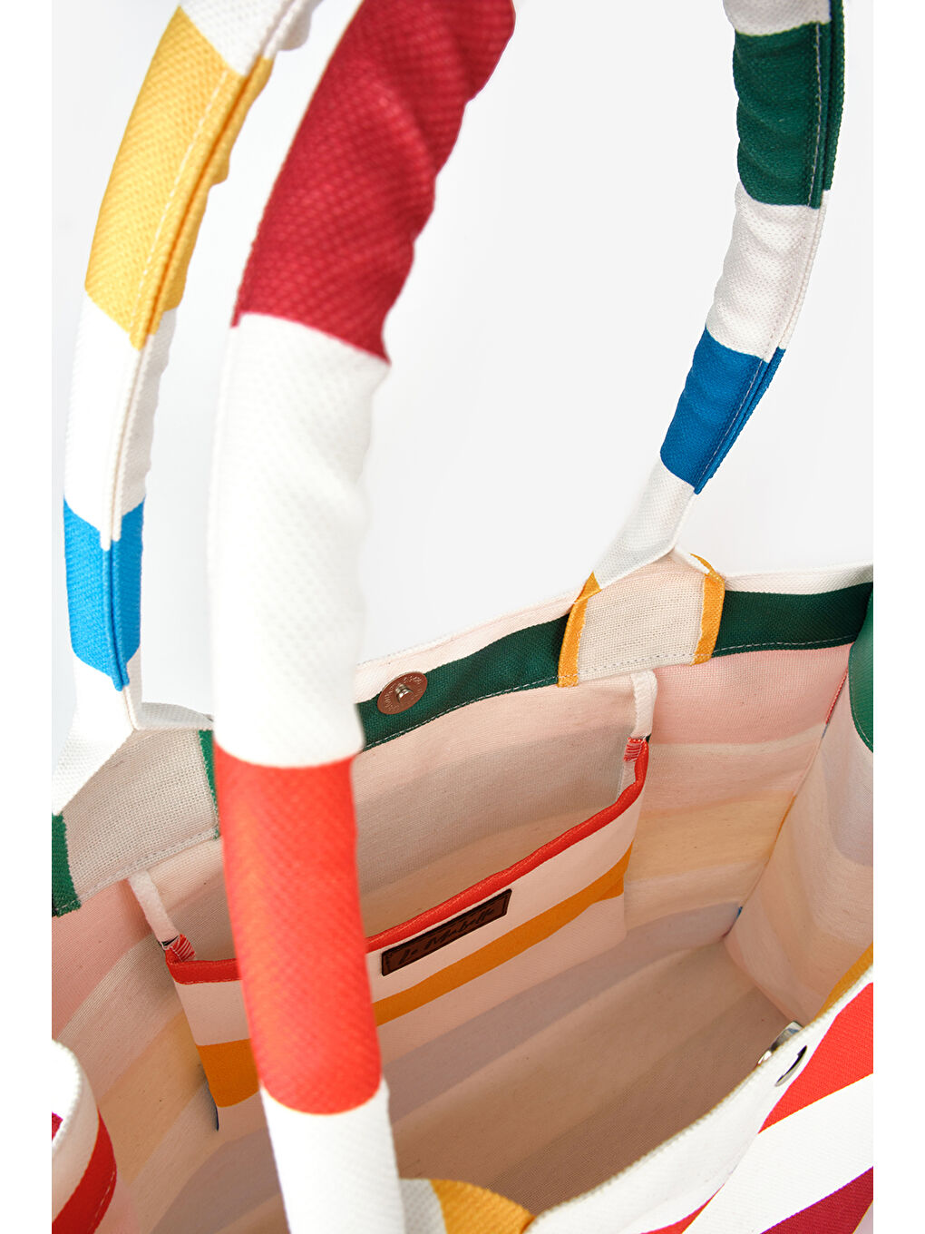 Karışık Çok Renkli Çizgili Çocuk Plaj Çantası-2