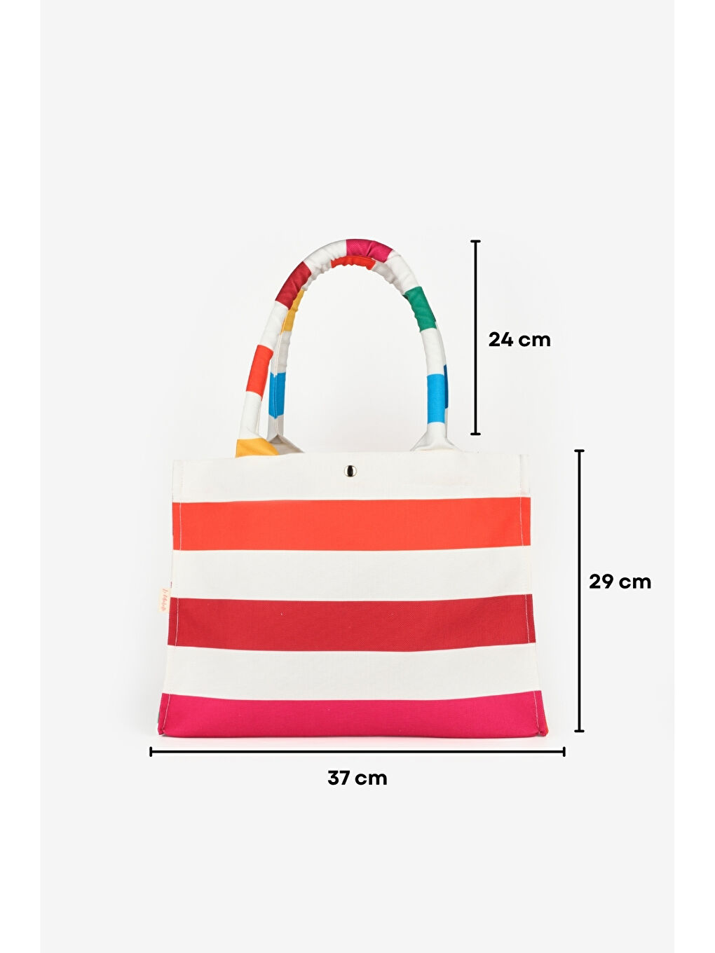 Karışık Çok Renkli Çizgili Çocuk Plaj Çantası-3