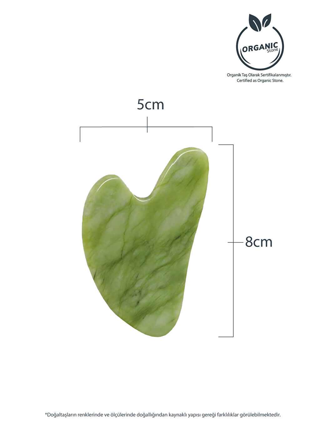 Yeşim Taşı (JADE) Kalp Gua Sha Yüz Masaj Aleti Değerli Doğal Taş Sertifikalı-4