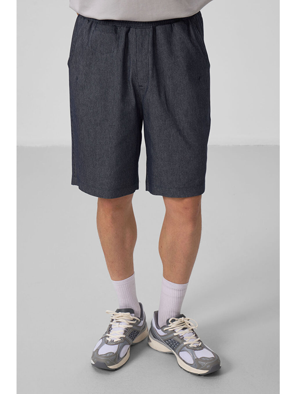 Jean Lacivert Standart Fit Dokuma Hafif Esnek Chino Şort   81290-3