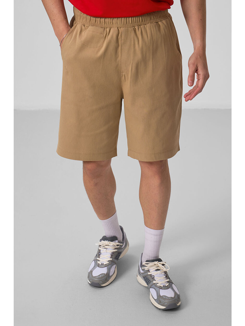 Koyu Bej Standart Fit Dokuma Hafif Esnek Chino Şort - 81290-1