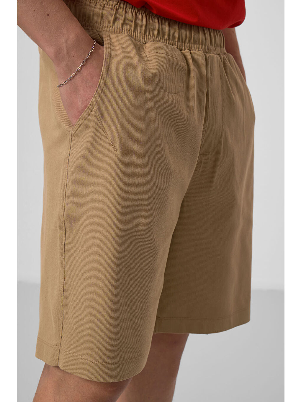 Koyu Bej Standart Fit Dokuma Hafif Esnek Chino Şort - 81290-2