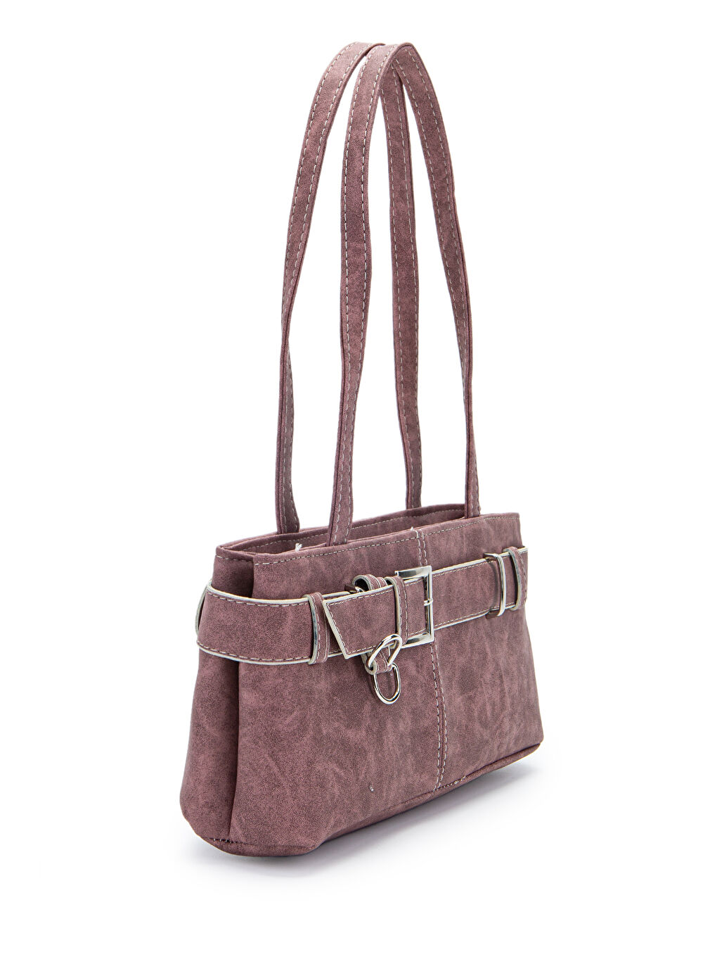 Kemer Detaylı Kadın Kol Çanta Birdy Mürdüm-1