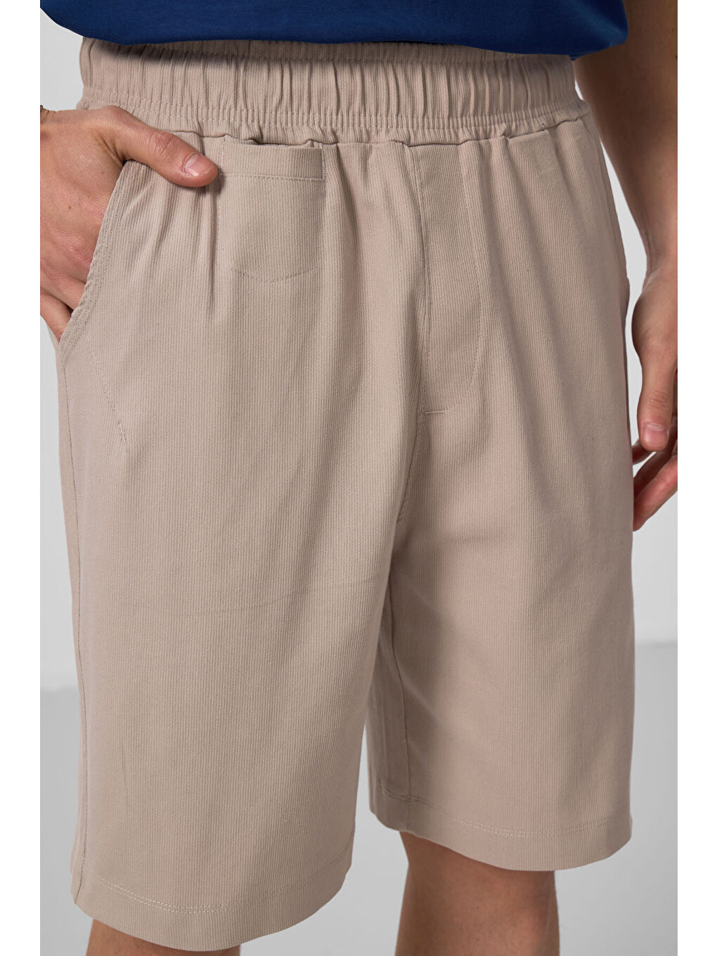 Bej Taş Standart Fit Dokuma Hafif Esnek Chino Şort - 81290-2