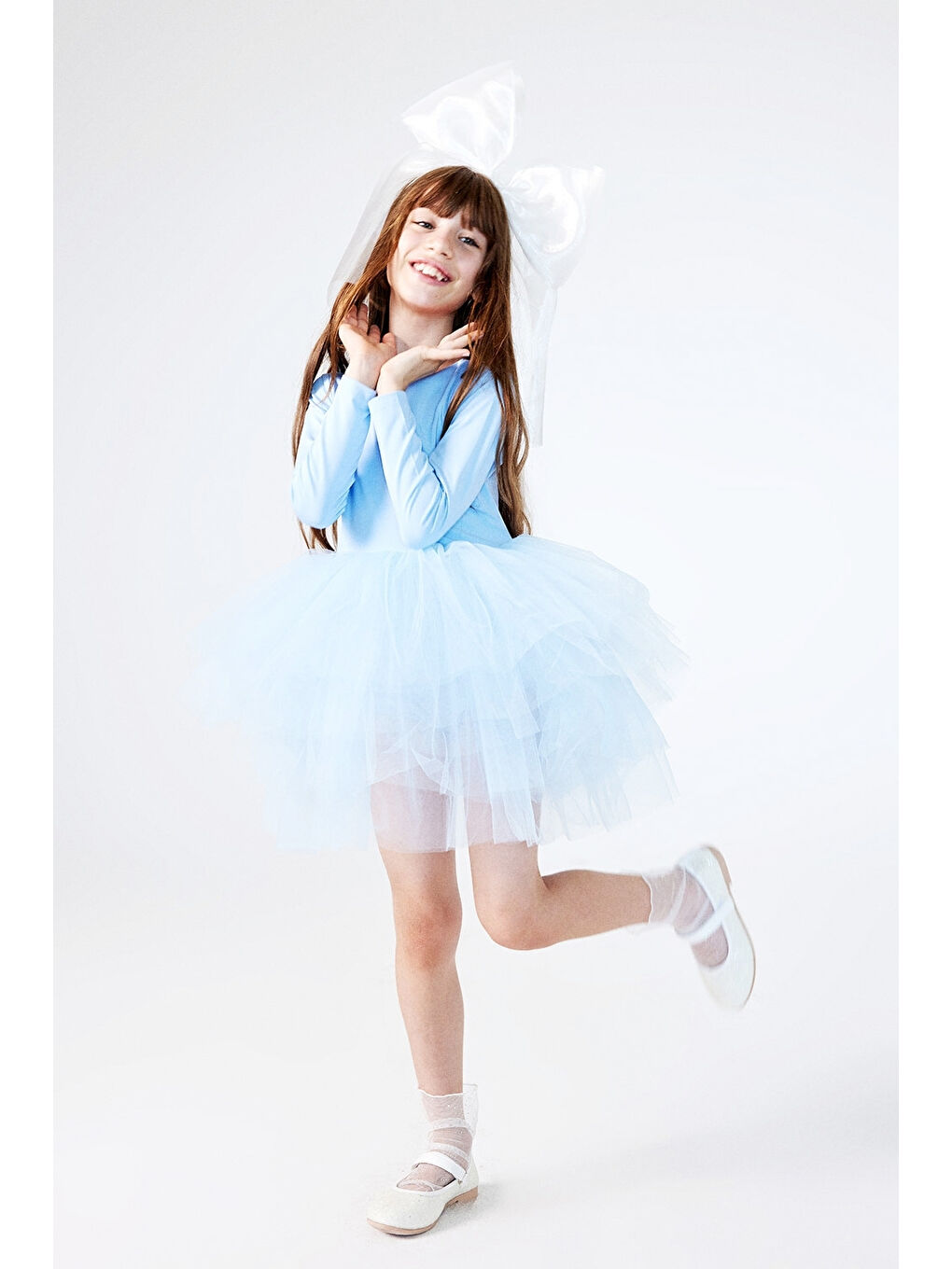 Mavi Tütü Etekli Kız Çocuk Balerin Elbise - Miranda-1