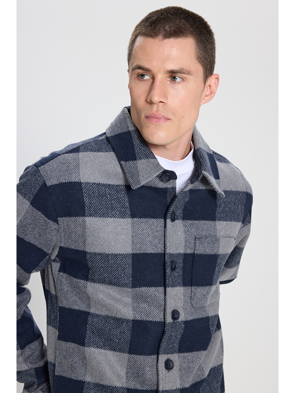 Karışık Loose Fit Rahat Kesim Çok Renkli Sherpa Oduncu Gömlek-3