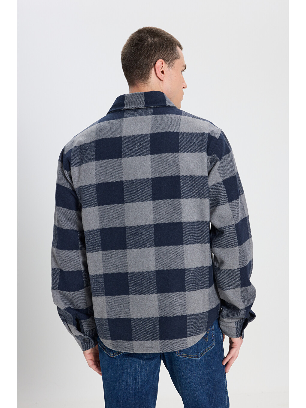 Karışık Loose Fit Rahat Kesim Çok Renkli Sherpa Oduncu Gömlek-4