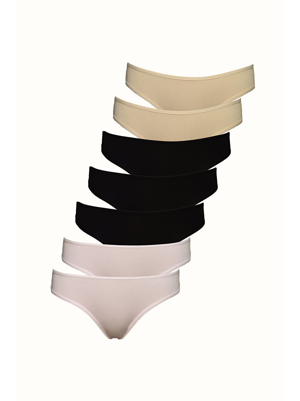 Pembe 7 li Paket Brazilian Külot 595 Pudra/Siyah/Ten-1
