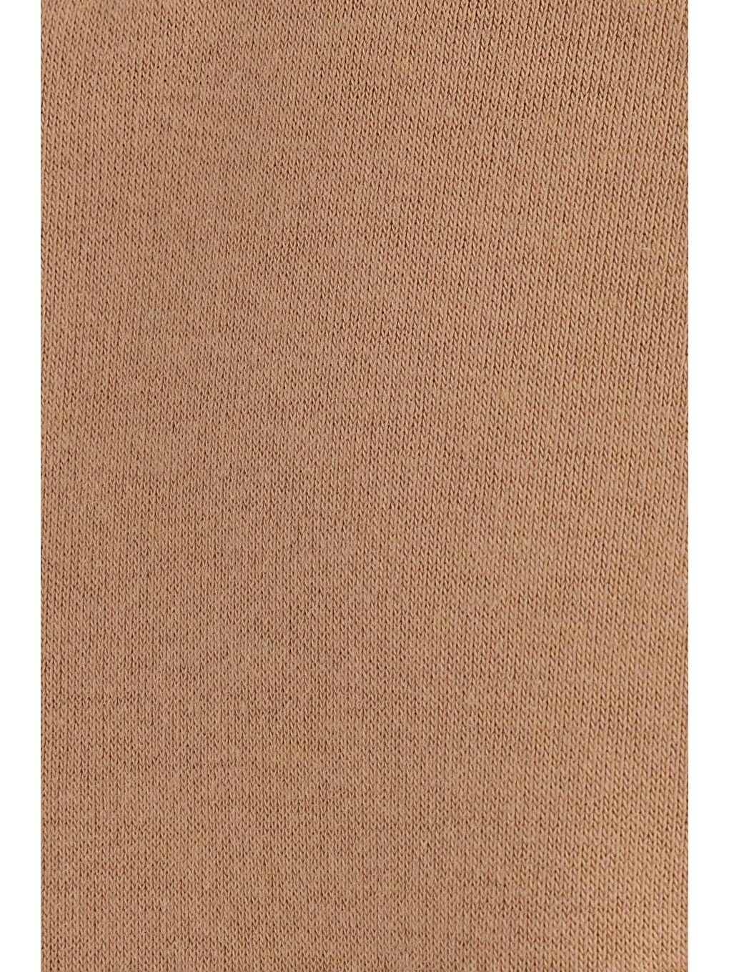 Bej Unisex Relax Fit Rahat Kesim Pamuklu İçi Polarlı Yarım Fermuarlı Taş Renk Dik Yaka Sweatshirt-5