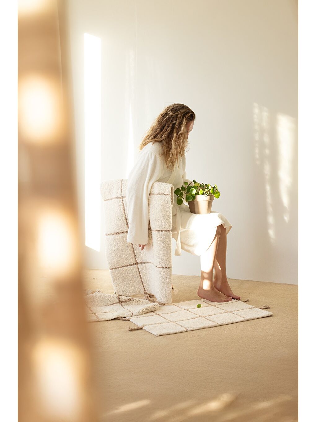 Elani Banyo Paspası 40x60+60x90 Bej-1