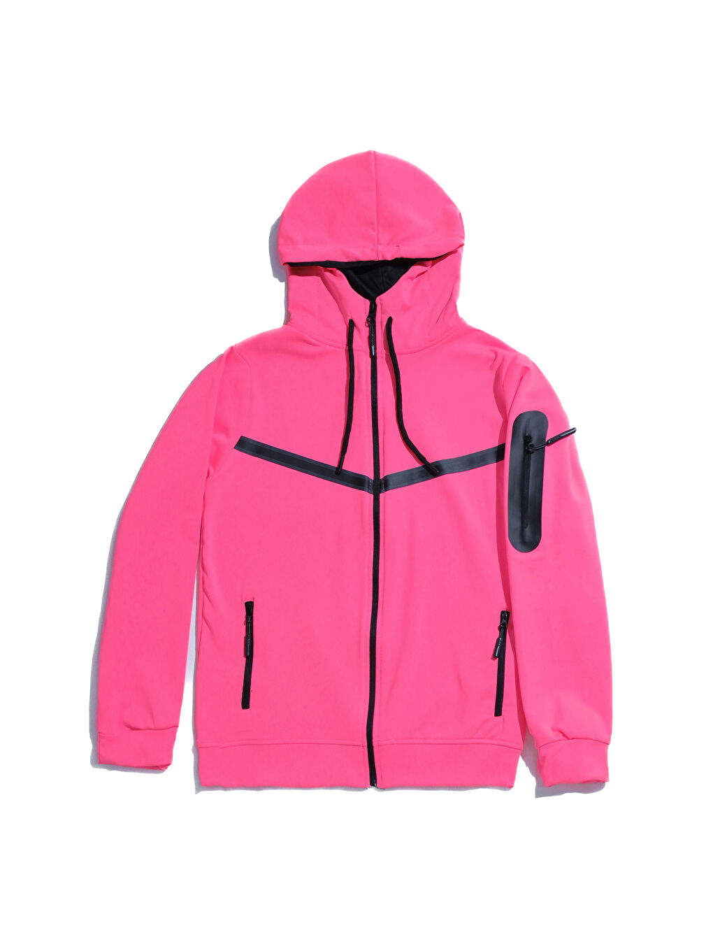 Fuşya Unısex Dalgıç Kumaş Kapüşonlu Eşofman Takımı ESF 600-3