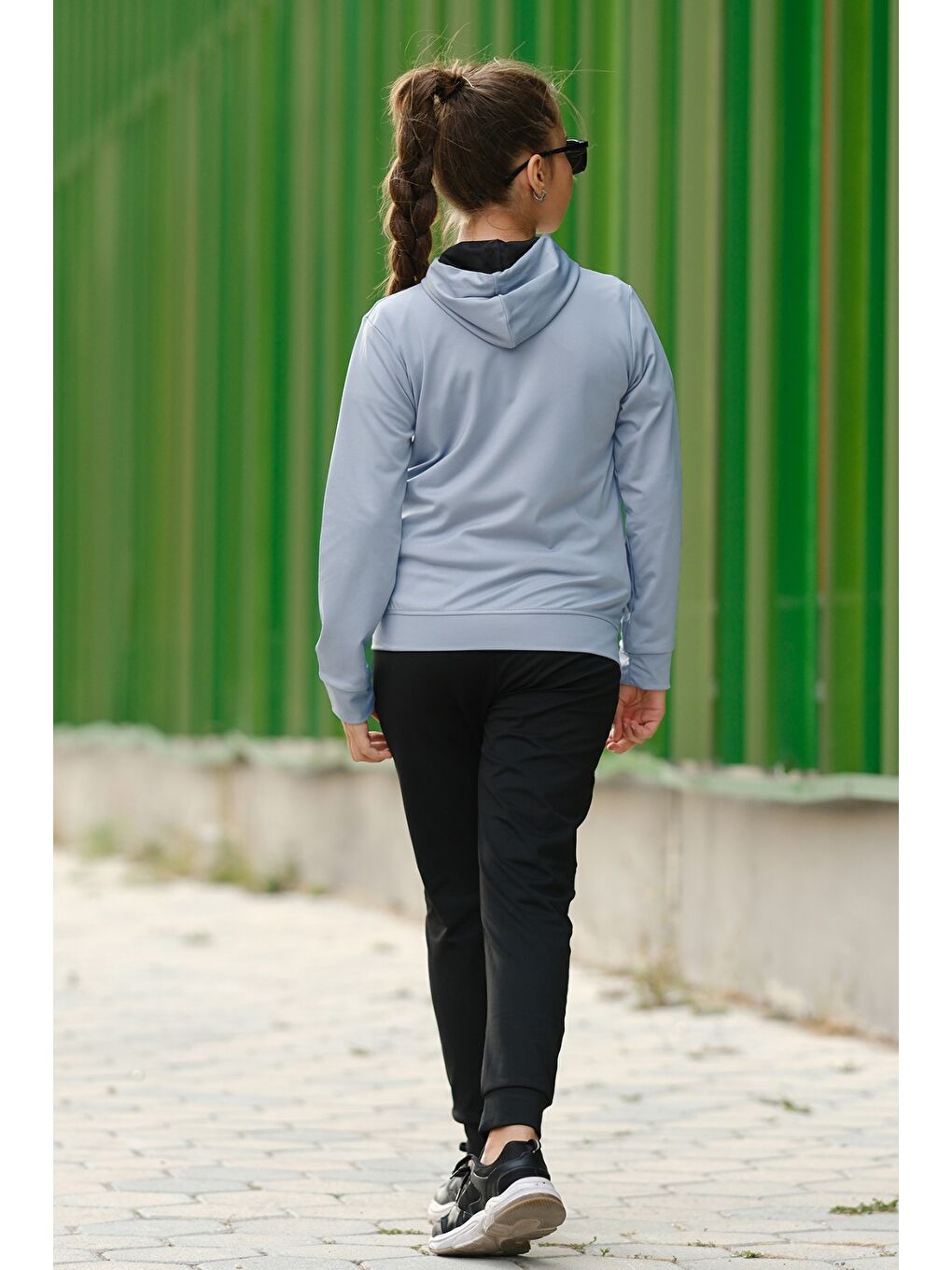 Gri Unısex Dalgıç Kumaş Kapüşonlu Eşofman Takımı ESF 600-6