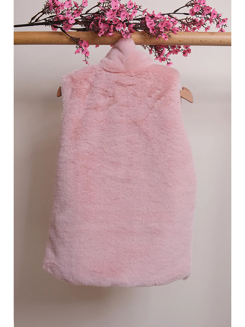 Pembe Kız Çocuk Fermuarlı Pelüş Yelek YLK.2533-4