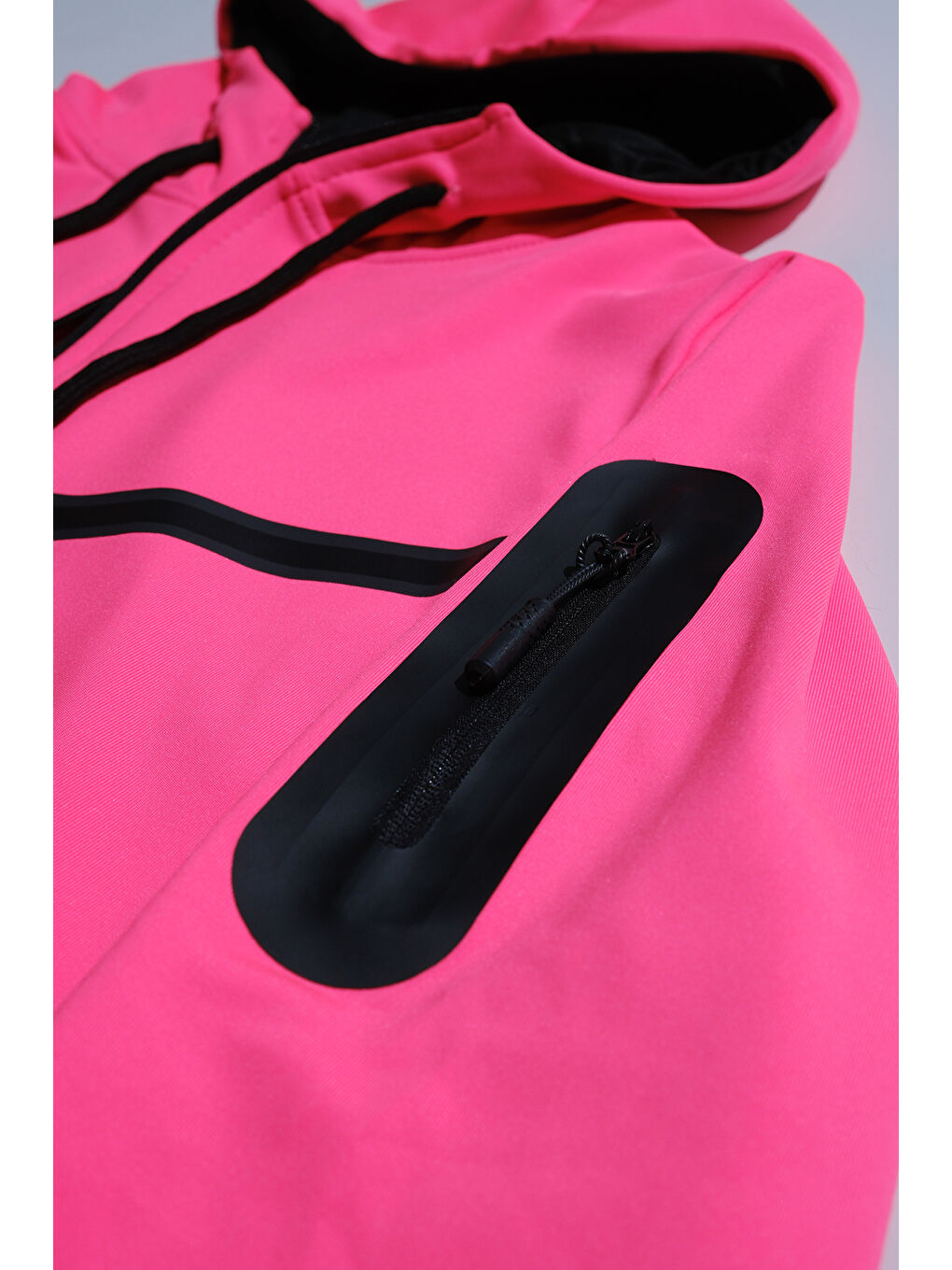 Fuşya Unısex Dalgıç Kumaş Kapüşonlu Eşofman Takımı ESF 600-5