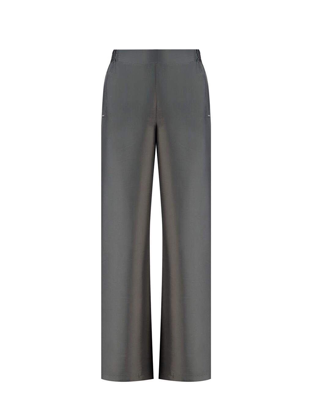 Kup Detaylı Saten Pantolon 25Y2815 Haki-3