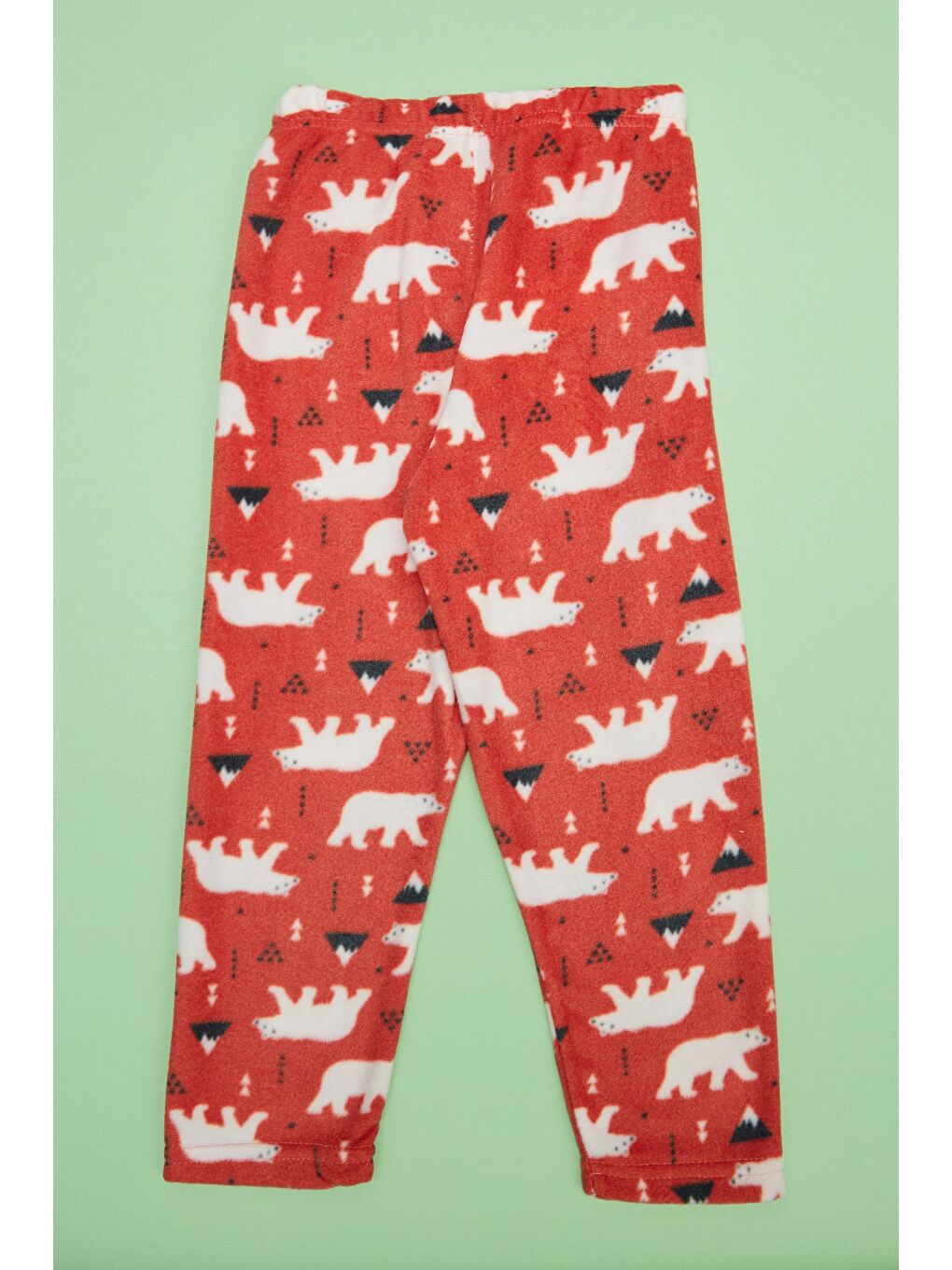 Kahverengi Kutup Ayısı Desenli Polar Unisex Çocuk Pijama Altı-3