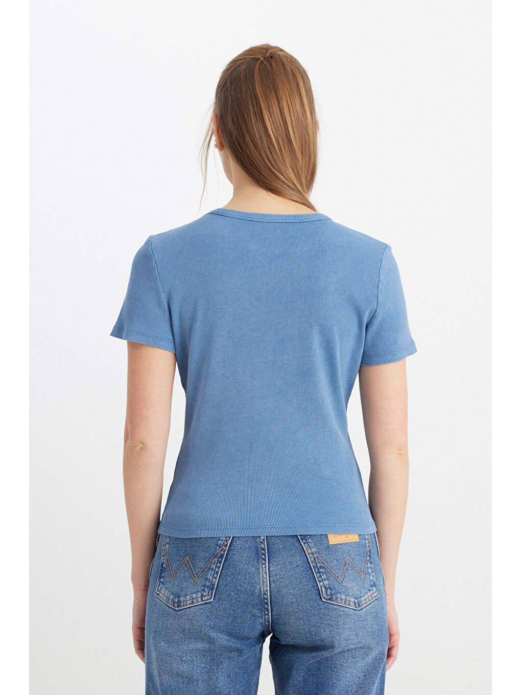 İndigo Slim Fit Dar Kesim Bisiklet Yaka Lacivert Tişört-4