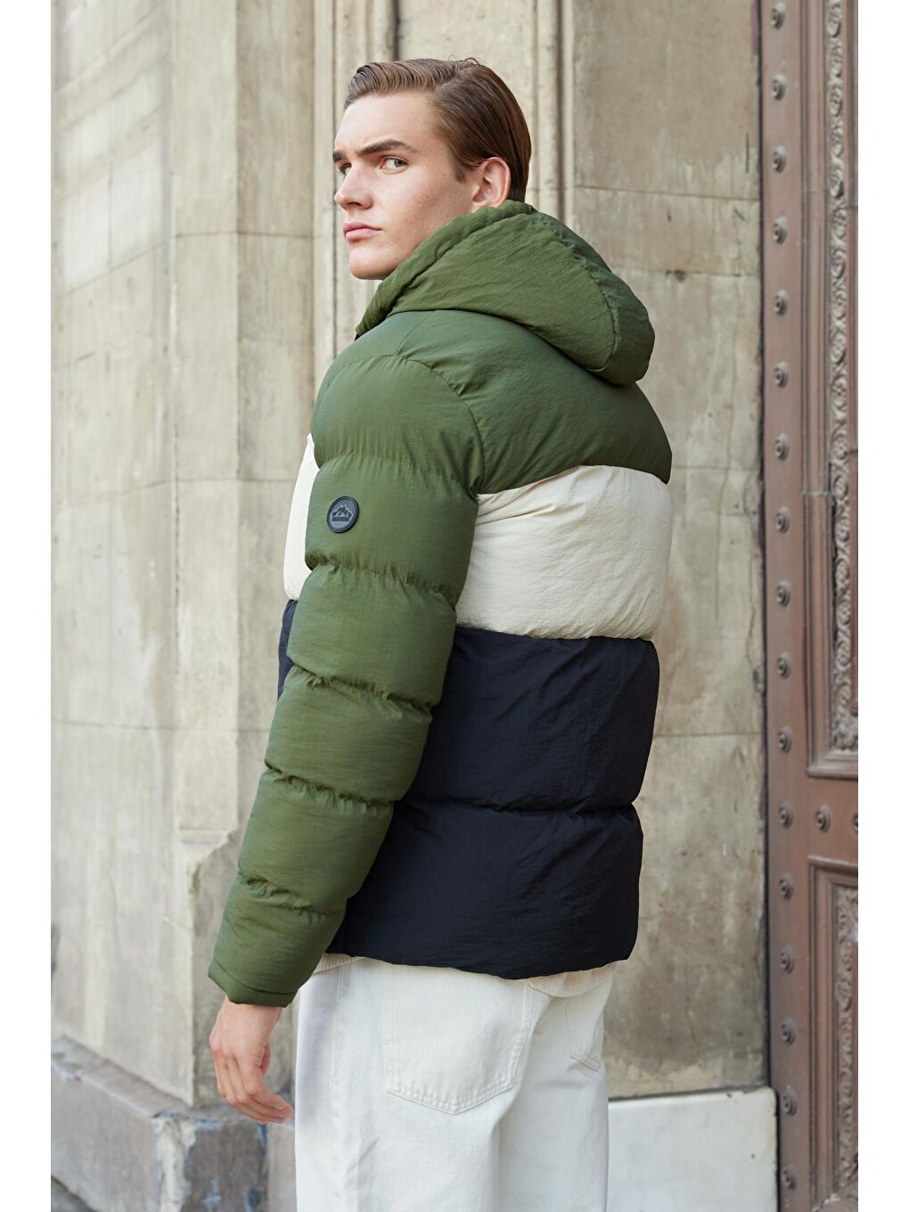 Erkek Renkli Şişme Mont Haki-6