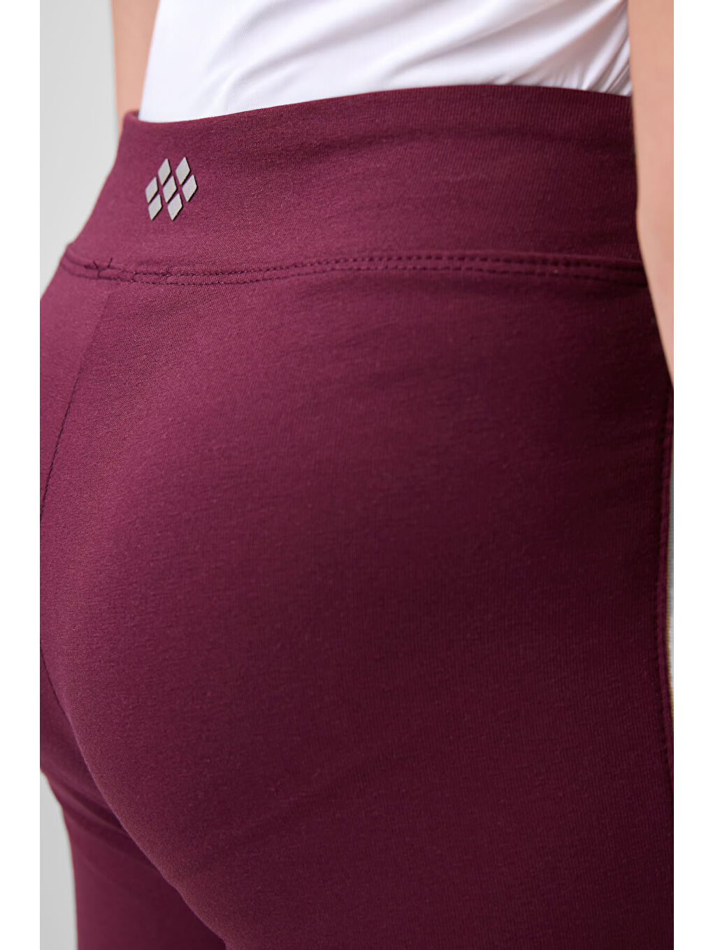 Bej-Bordo Pamuklu O Yaka Standart Fit Basic İspanyol Paça Kız Çocuk Tayt Takım - 75192-4