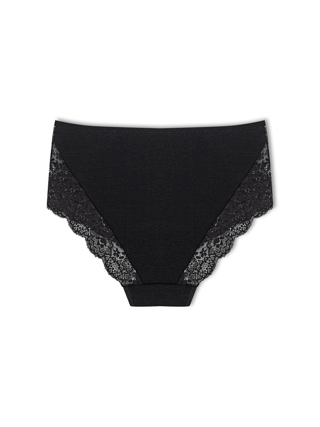 Beyaz Önü ve Paçası Dantel Detaylı Büyük Beden Kadın Külot 3'lü-3