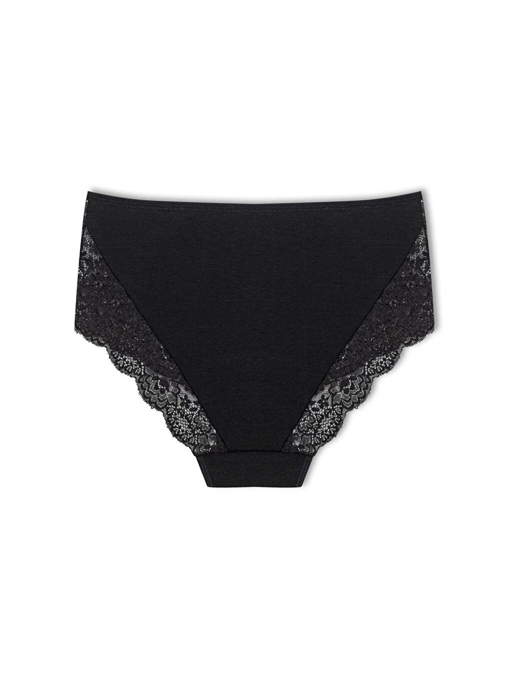 Siyah Önü ve Paçası Dantel Detaylı Büyük Beden Kadın Külot 2'li-3