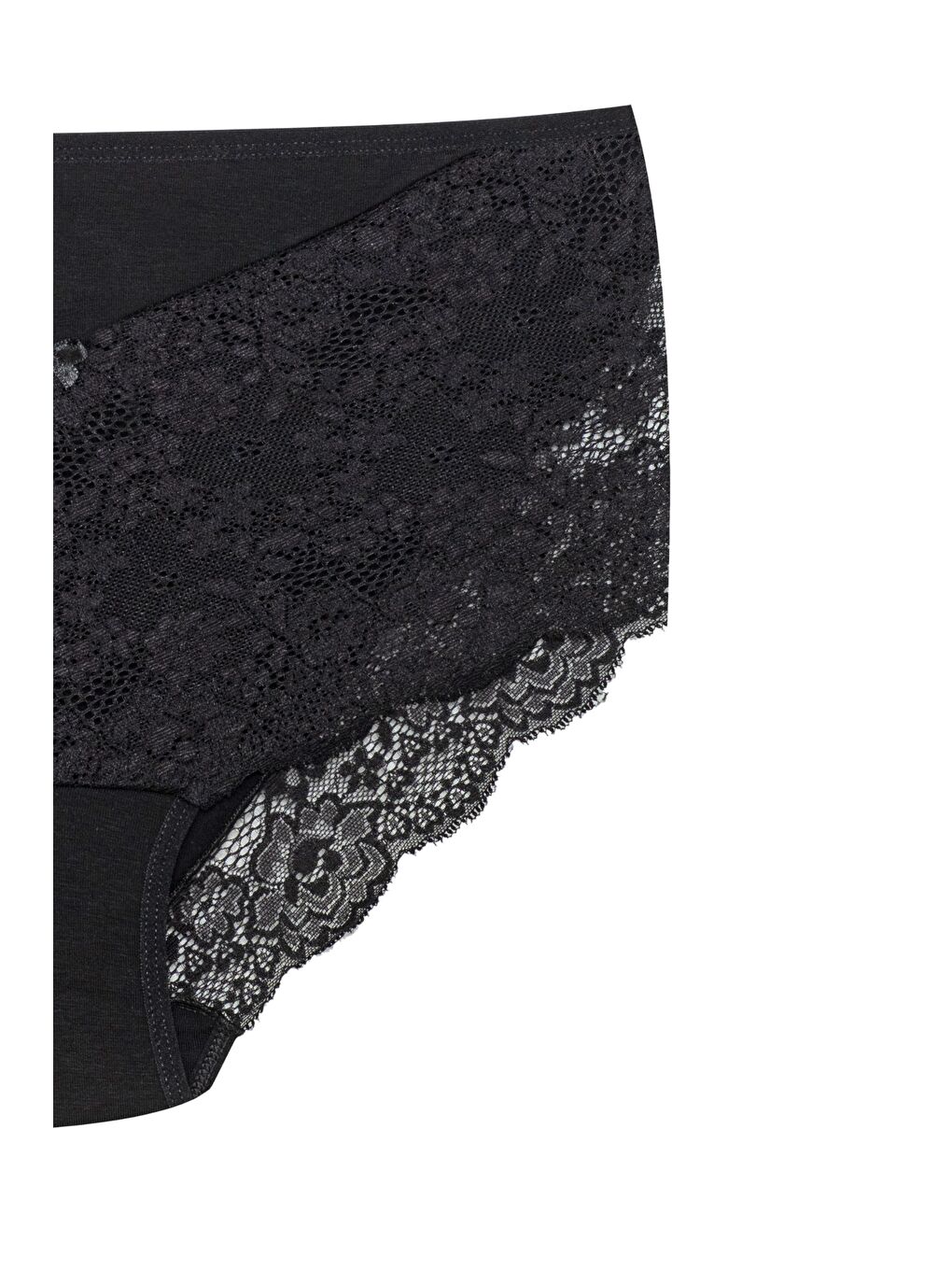 Siyah Önü ve Paçası Dantel Detaylı Büyük Beden Kadın Külot 2'li-4