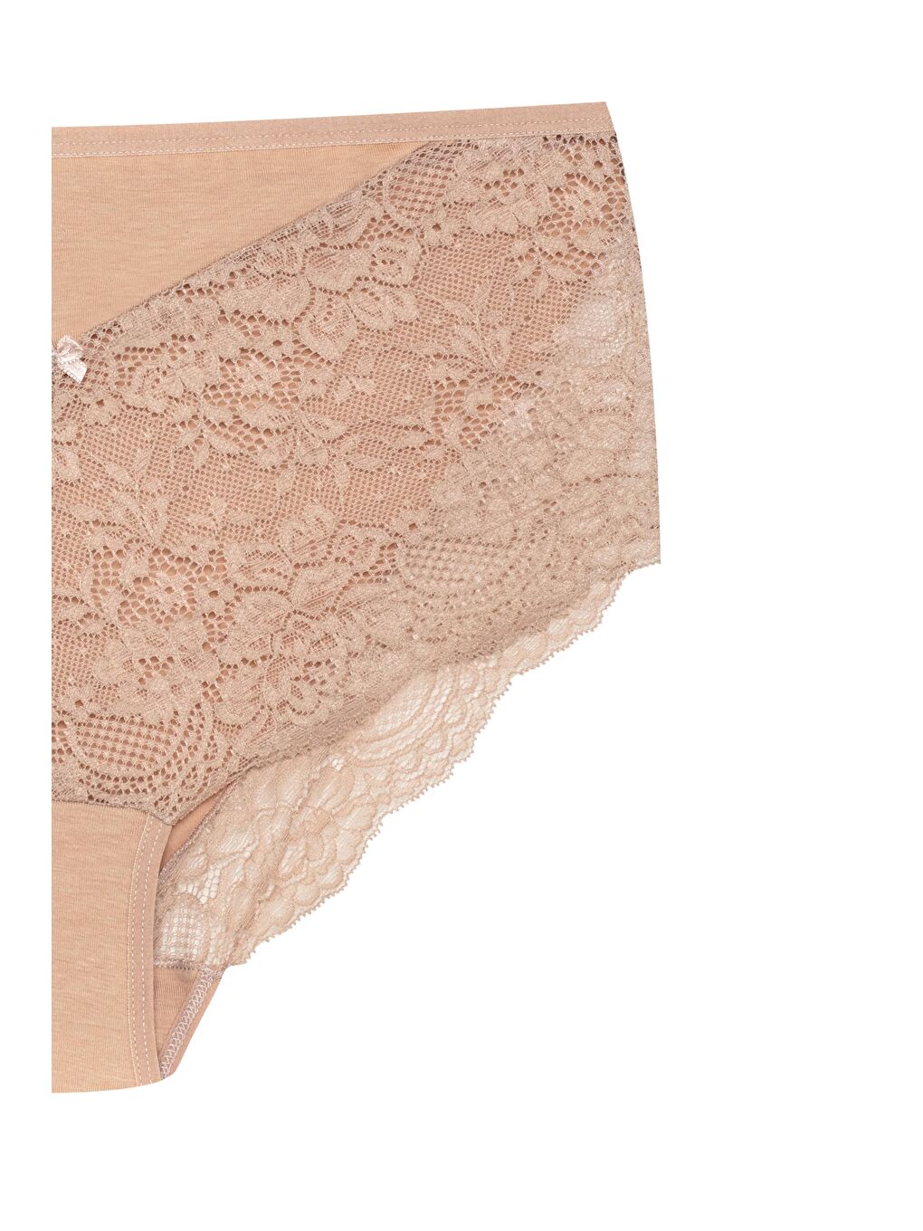 Karışık Önü ve Paçası Dantel Detaylı Büyük Beden Kadın Külot 5'li-4