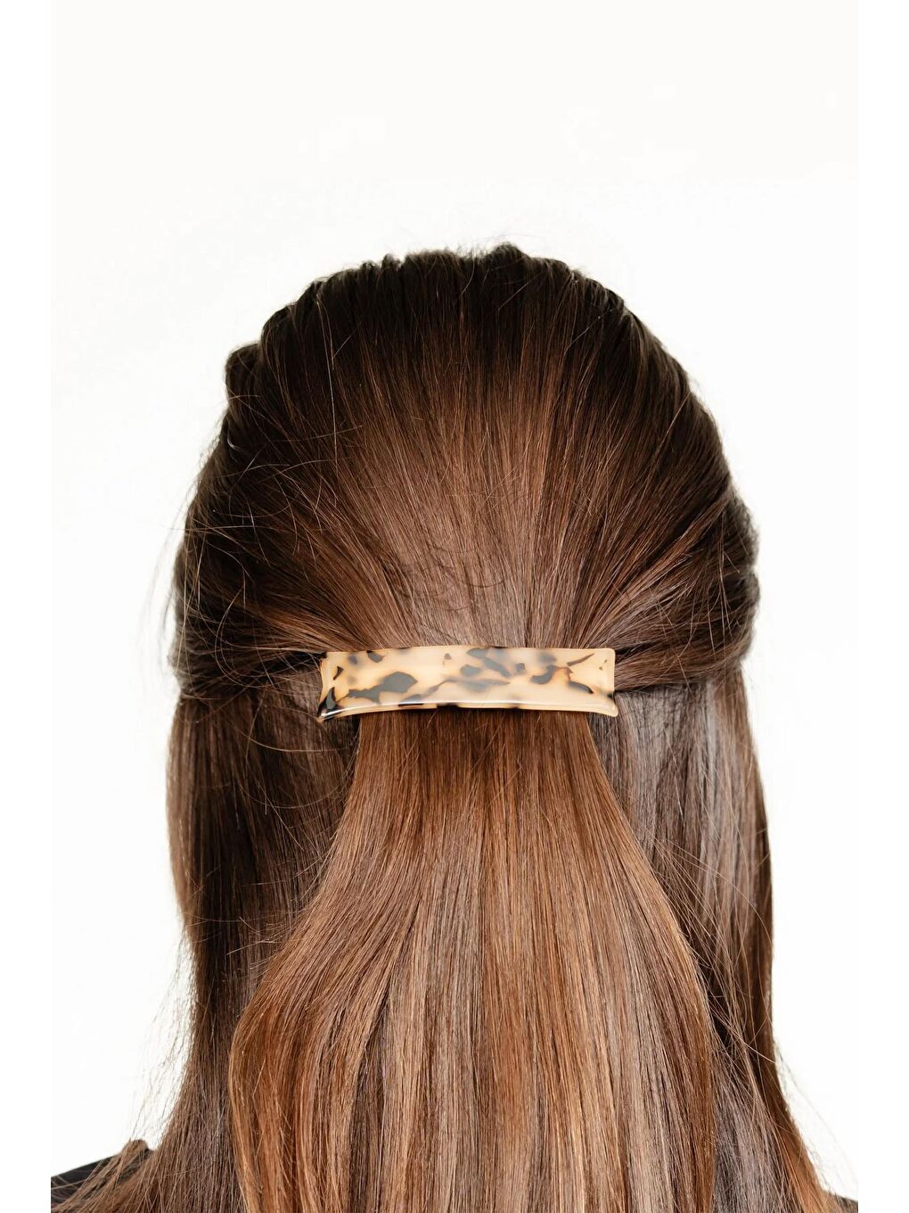 Kahverengi Kaplumbağa Sırtı Lüks Asetat Otomatik Toka 2'li Set-1