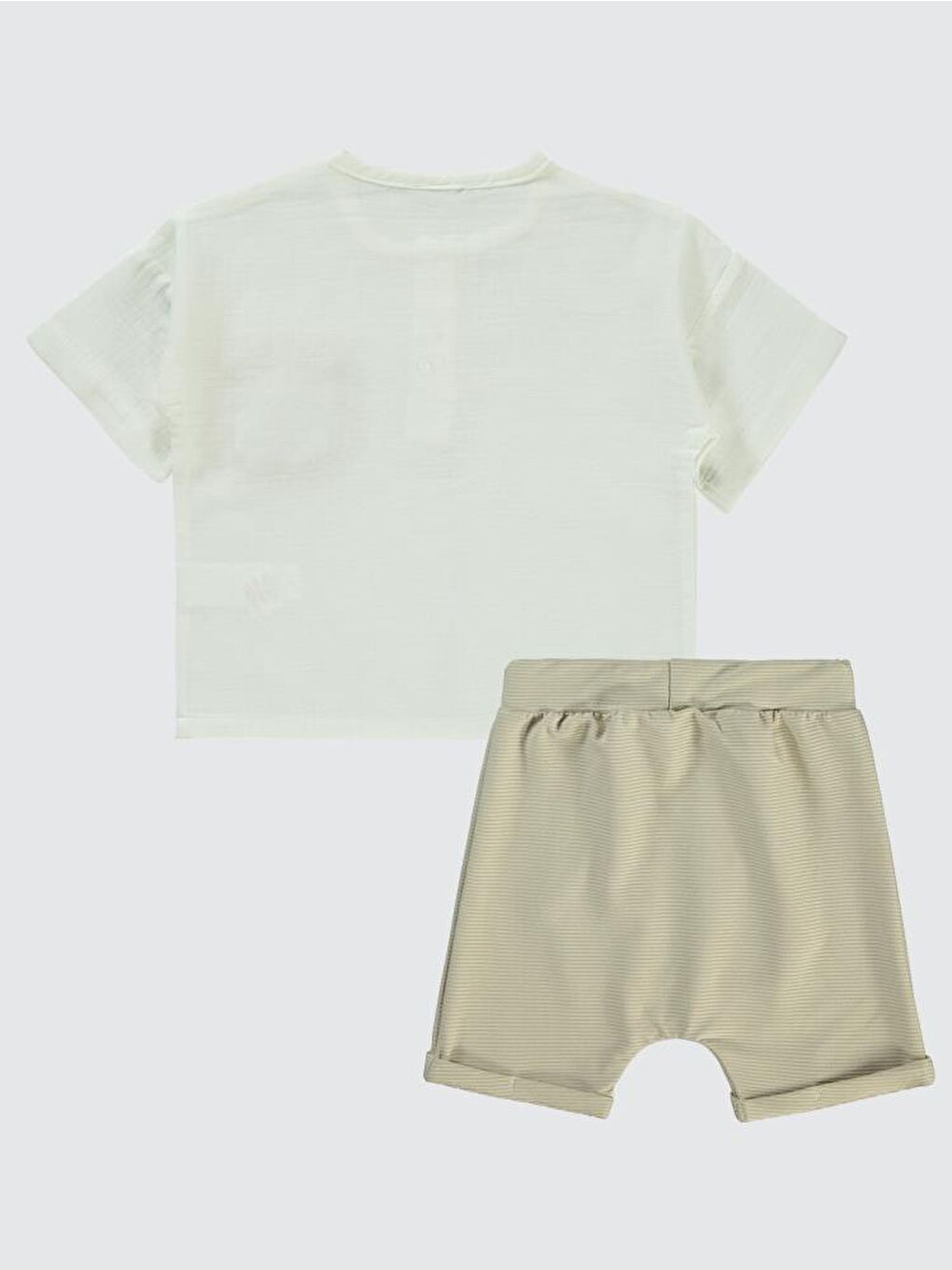 Bej Boys Cebi Hayvan Nakışlı Şortlu 2-5 Yaş Takım-2