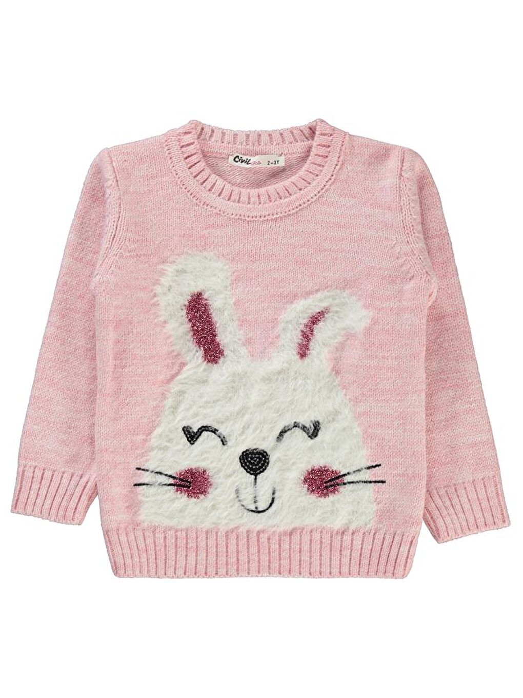 Kız Çocuk Kazak 2-5 Yaş Pembe-1