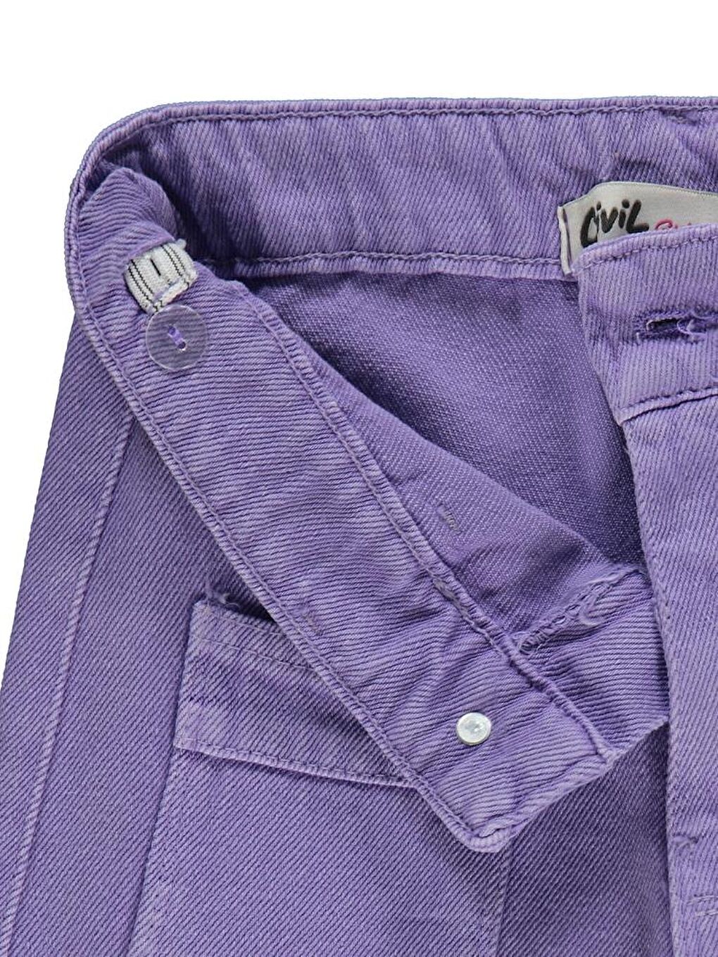 Mor Girls Çiçek Desenli 10-13 Yaş Pantolon-1