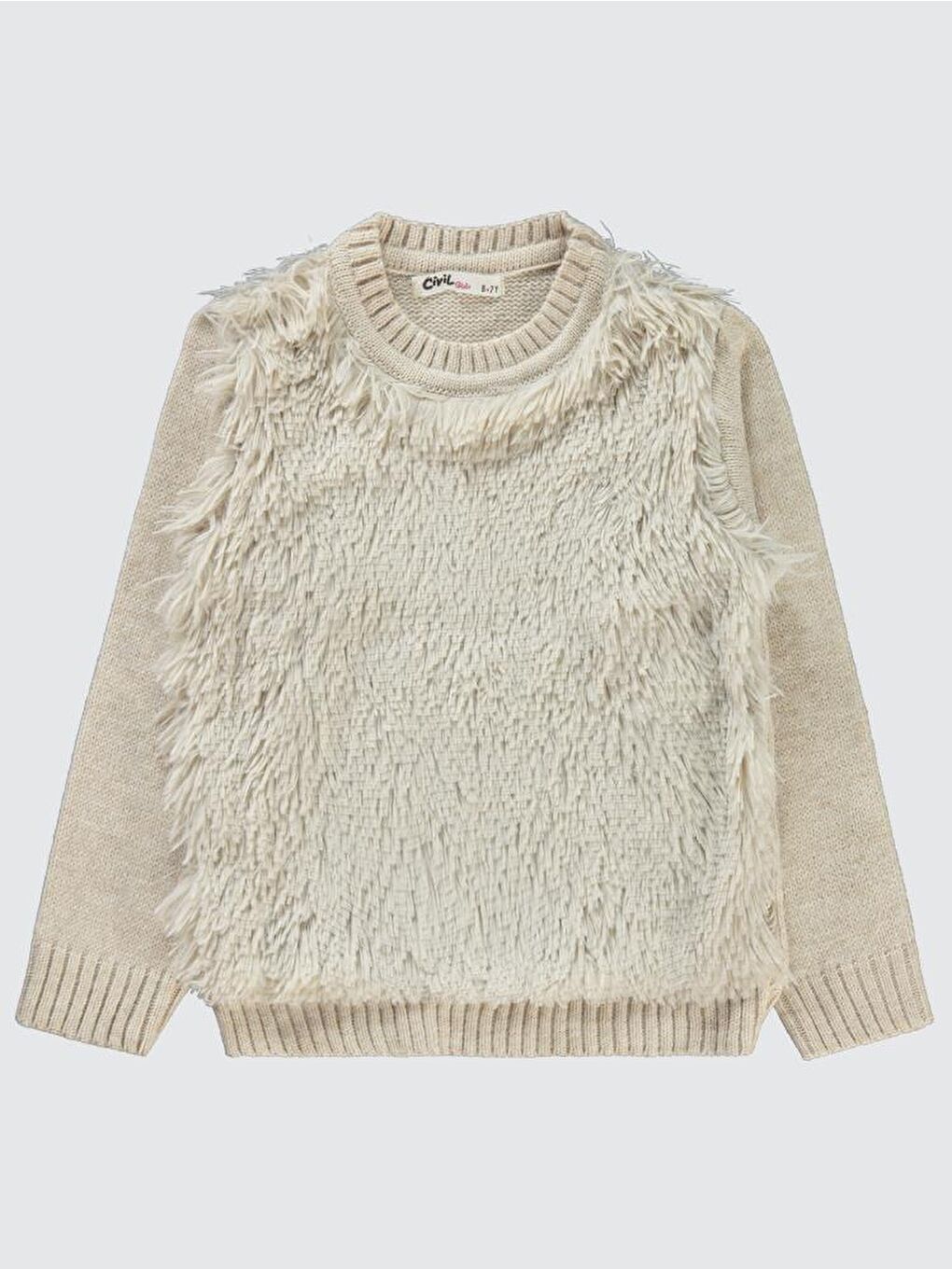 Girls Kız Çocuk Triko Kazak 6-9 Yaş Bej