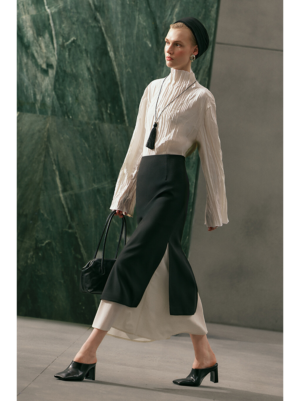 Crush Kumaşlı Bluz Ekru-1