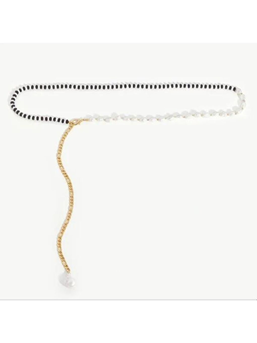 Siyah Palma Barok İncili Zincirli Kemer-8