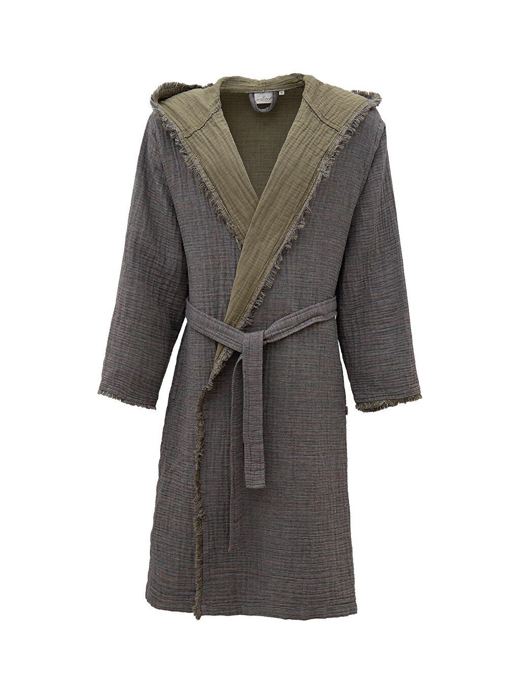 Yeşil Muna Erkek Bornoz %100 Organik Pamuk