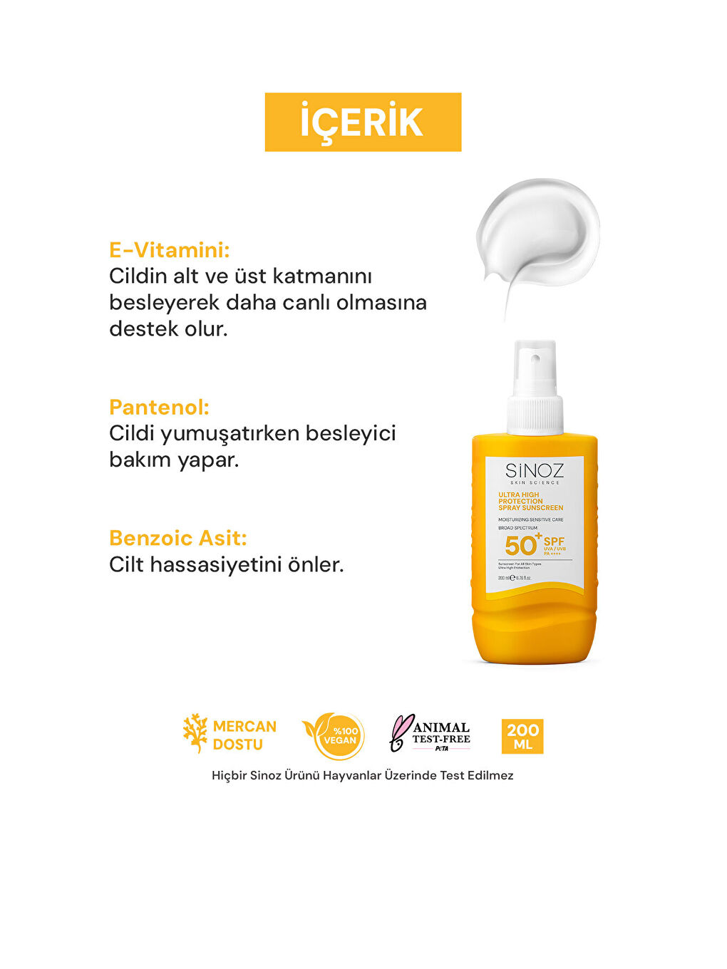 Spf 50 Ultra Yüksek Koruyucu Vücut Güneş Kremi Sprey 200 Ml - Nemlendirici Hassas Bakım-2