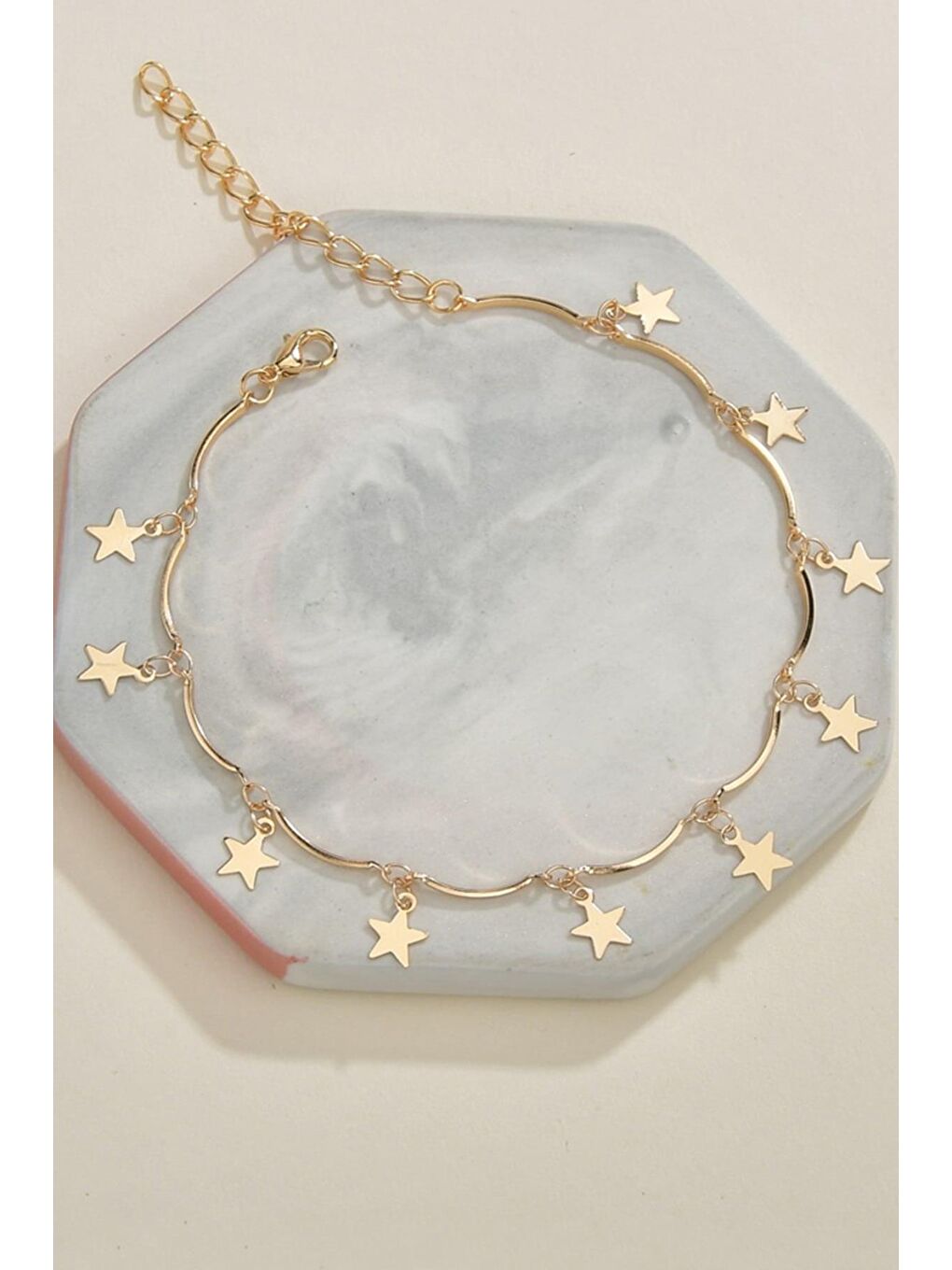 Sarı Altın Rengi Flashy Yıldız Sallantılı Halhal-2