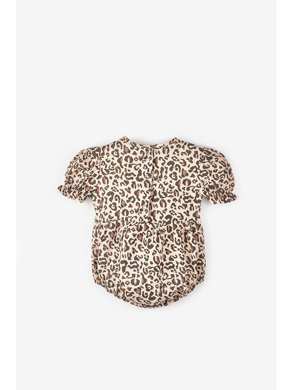 Kahverengi Kısa Kollu Şapka Aksesuarlı Kız Bebek Tulum - Perla-1