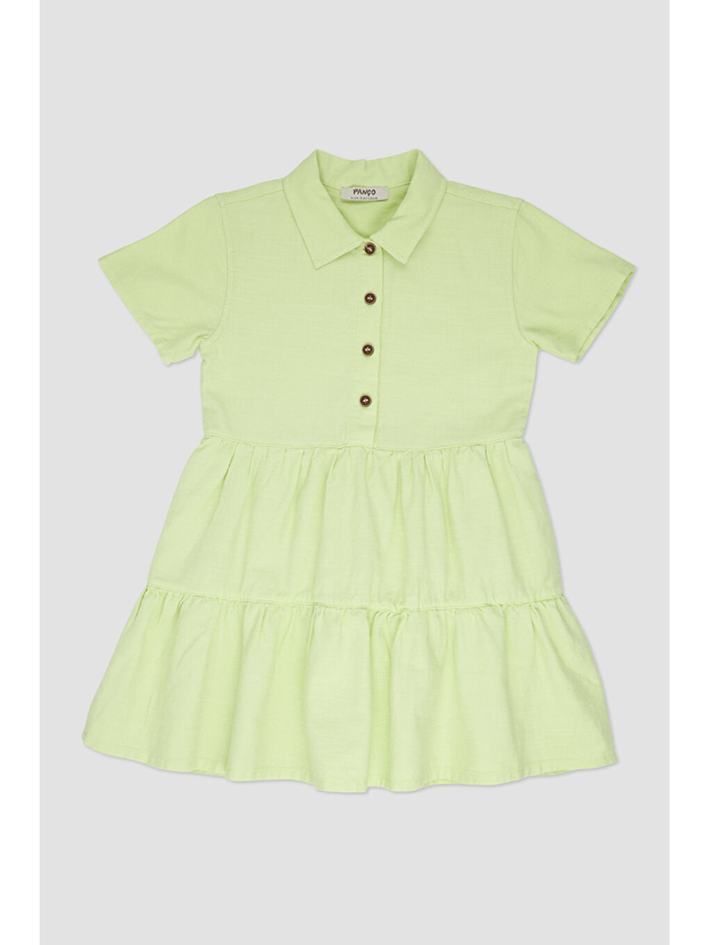 Kız Çocuk Yeşil Gömlek Elbise