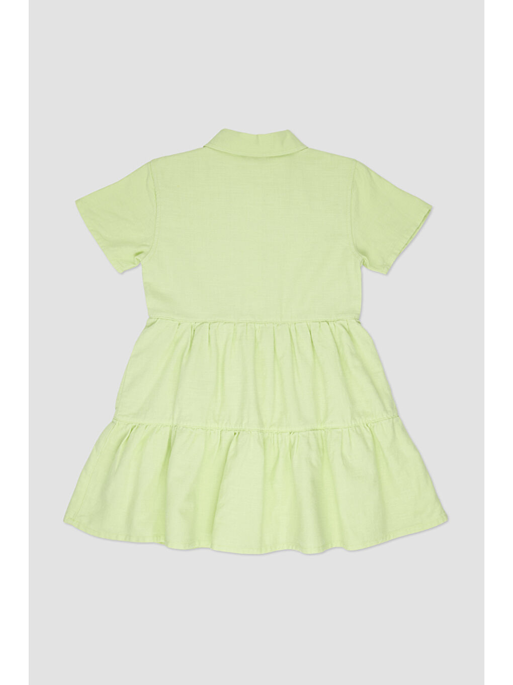 Kız Çocuk Yeşil Gömlek Elbise-1