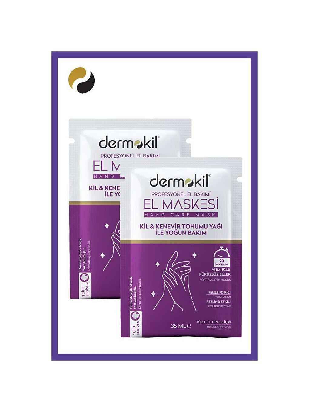 DERMOKIL Bej-Beyaz Kil ve Kenevir Yağlı Peeling Etkili El Maskesi 35 ml 2 ' li Set