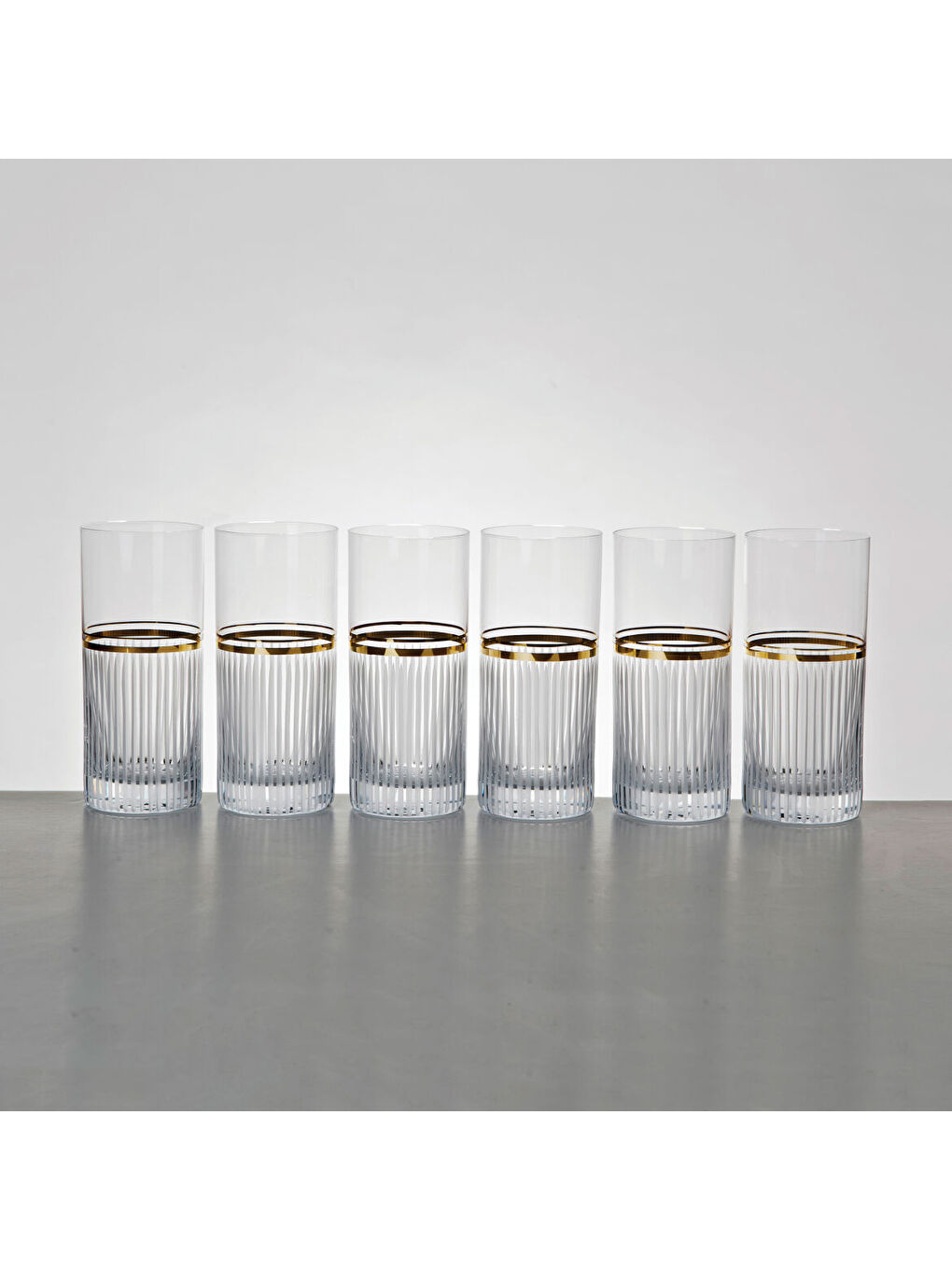 Ekru Elite 6 Parça Limonata Bardağı Platin