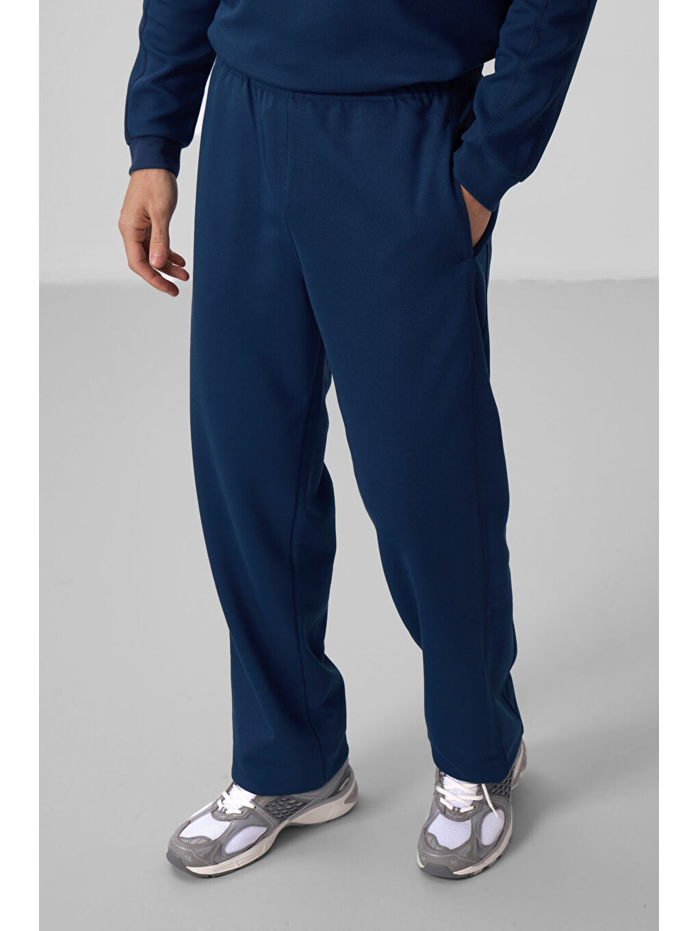 Mavi Parlament Yüzeyi Dokulu Oversize Erkek Eşofman Takım - 85275-2