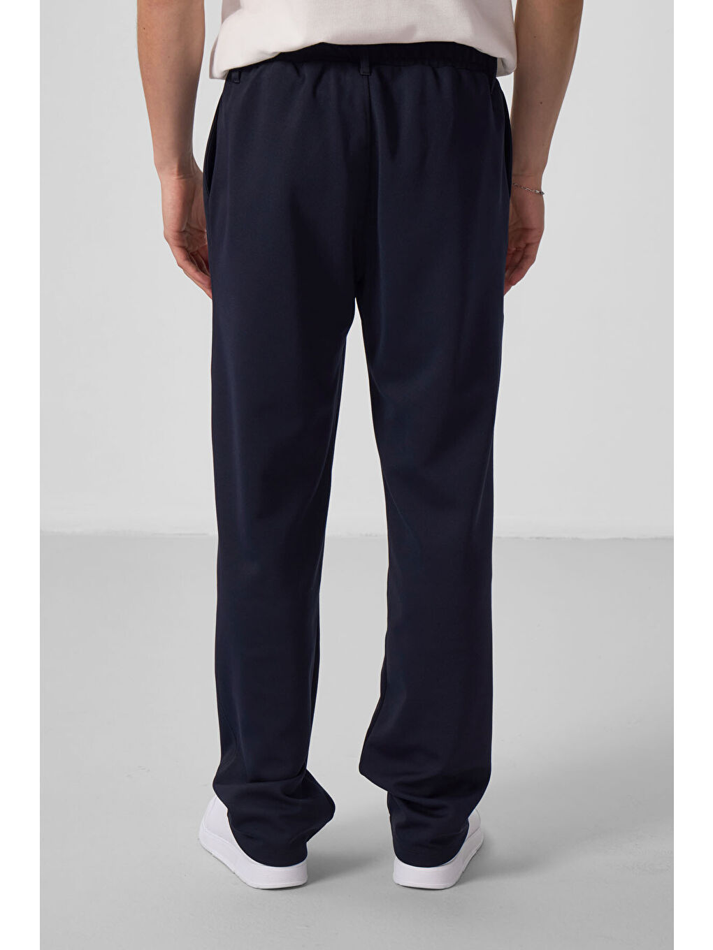 Lacivert Yüzeyi Dokulu Rahat Form Palazzo  Erkek Pantolon - 82163-4