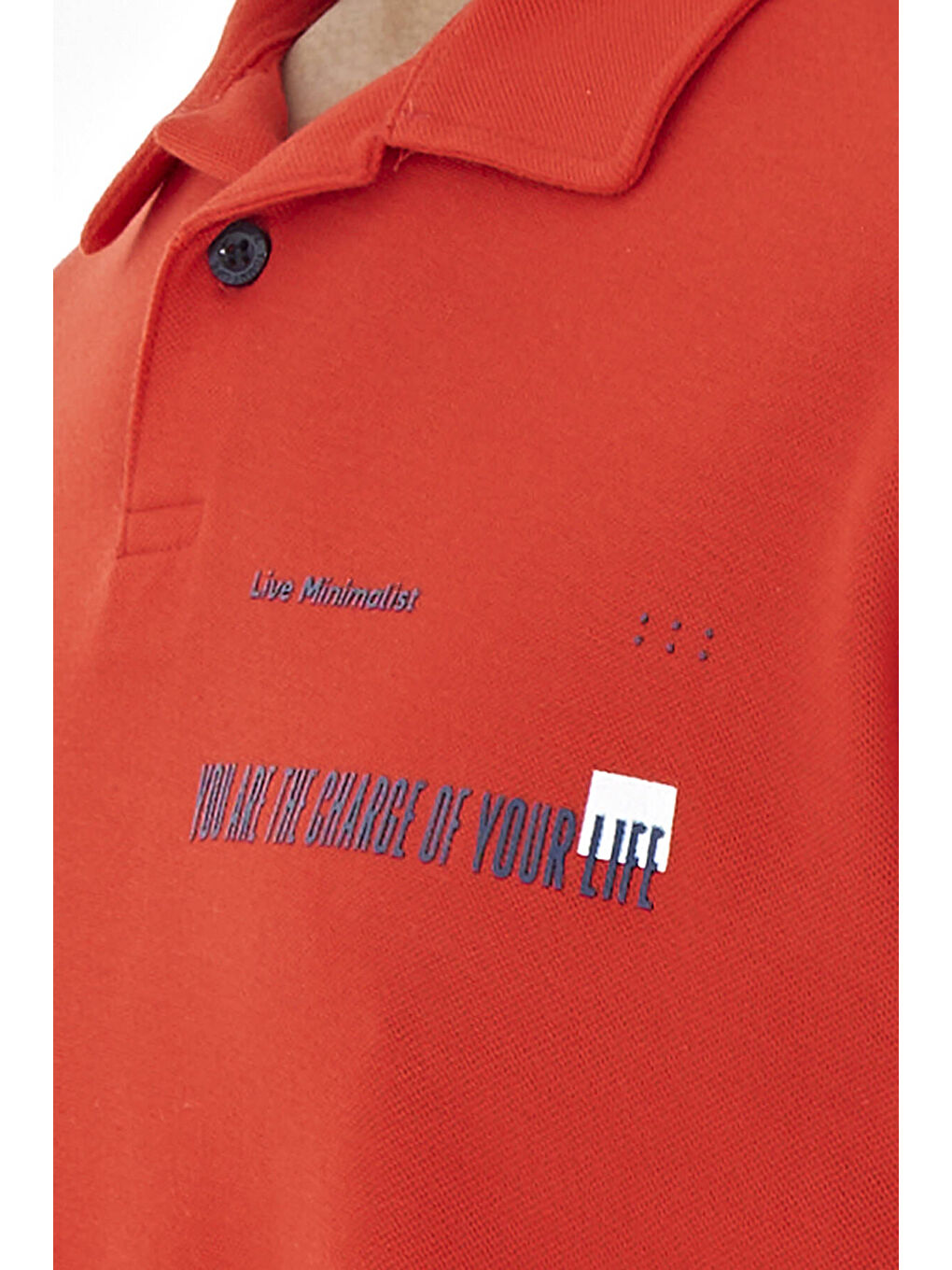 Kırmızı Fiesta Yazı Baskılı Standart Form Polo Yaka Erkek %100 Pamuk Tişört - 88236-2