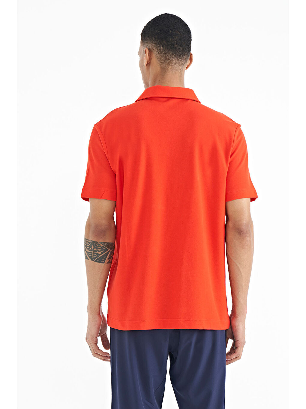 Kırmızı Fiesta Yazı Baskılı Standart Form Polo Yaka Erkek %100 Pamuk Tişört - 88236-4